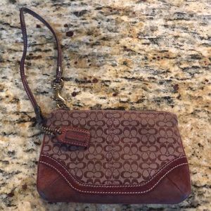 Maroon coach wristlet